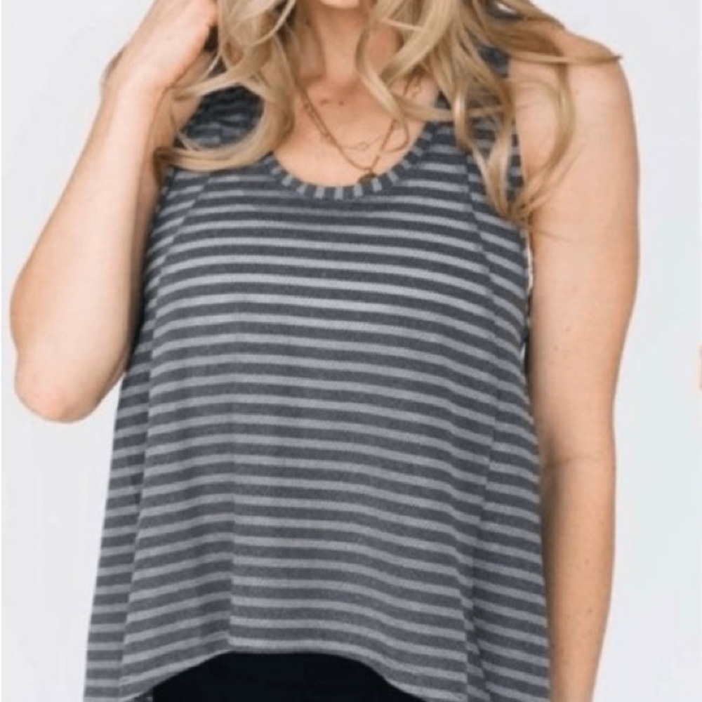 Zyia Active Gray Nimbus Split Back Tank